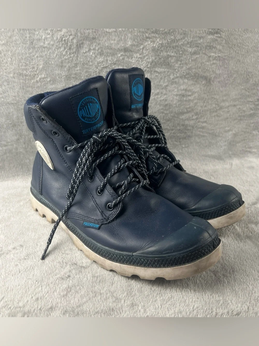 Palladium Pampa Cuff WP Boots Mens Size 11 Indigo Blue Off White Waterproof
